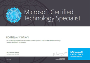 Certifikát Microsoft
